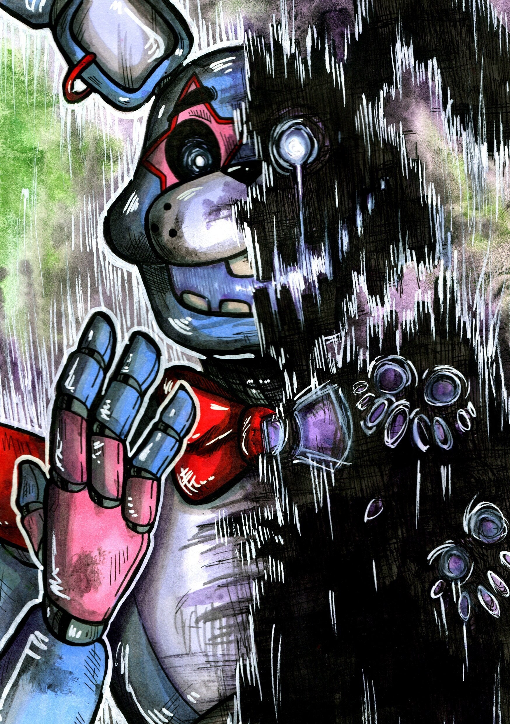 Glamrock Bonnie- Security breach fnaf Art Board Print for Sale by Tooken