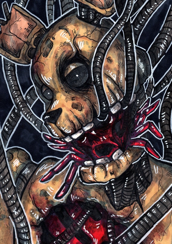 FNAF Springtrap v2 5x7in Art Print