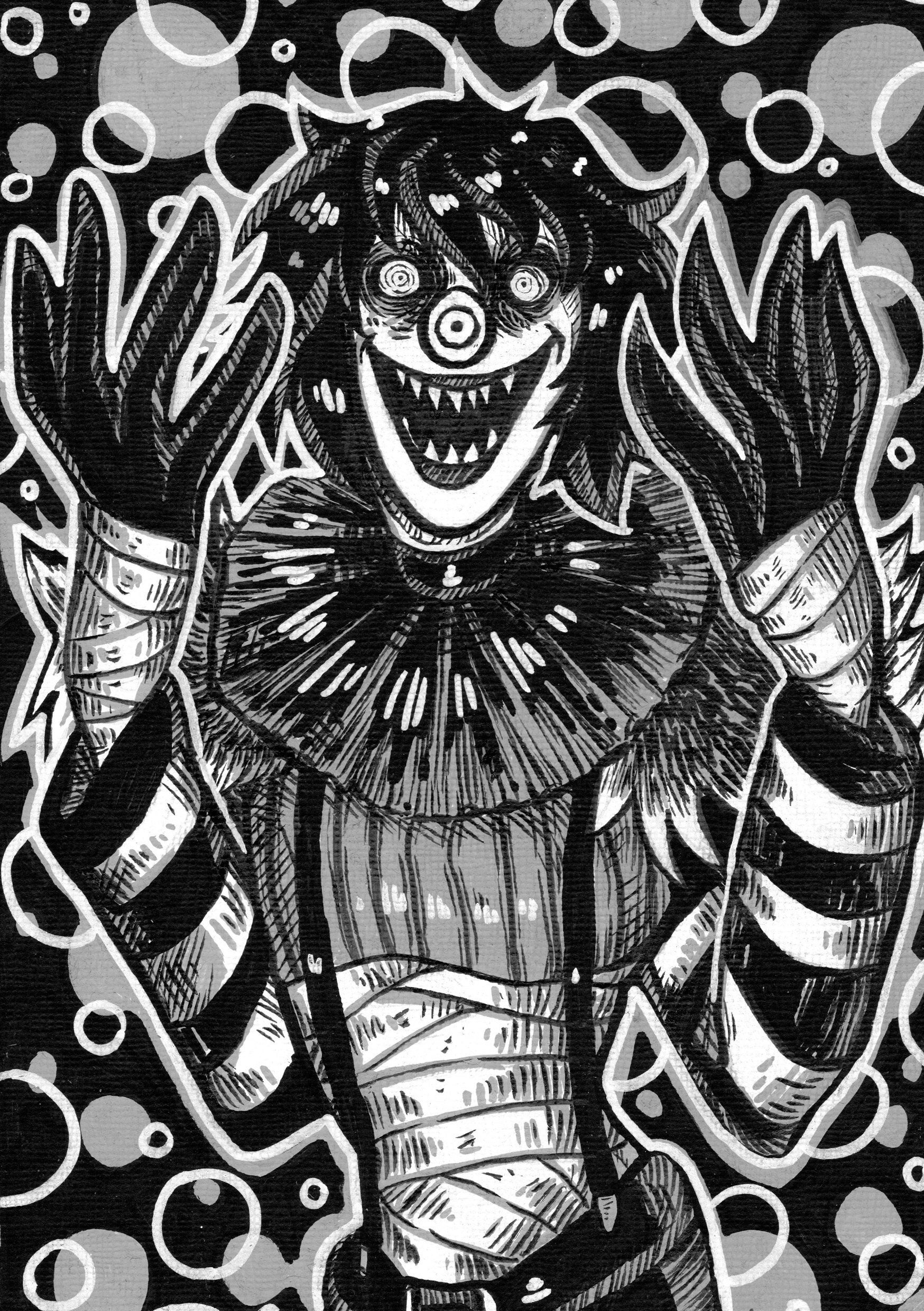 CreepyPasta Laughing Jack 5x7in Art Print - Etsy België, image size:1748x2480