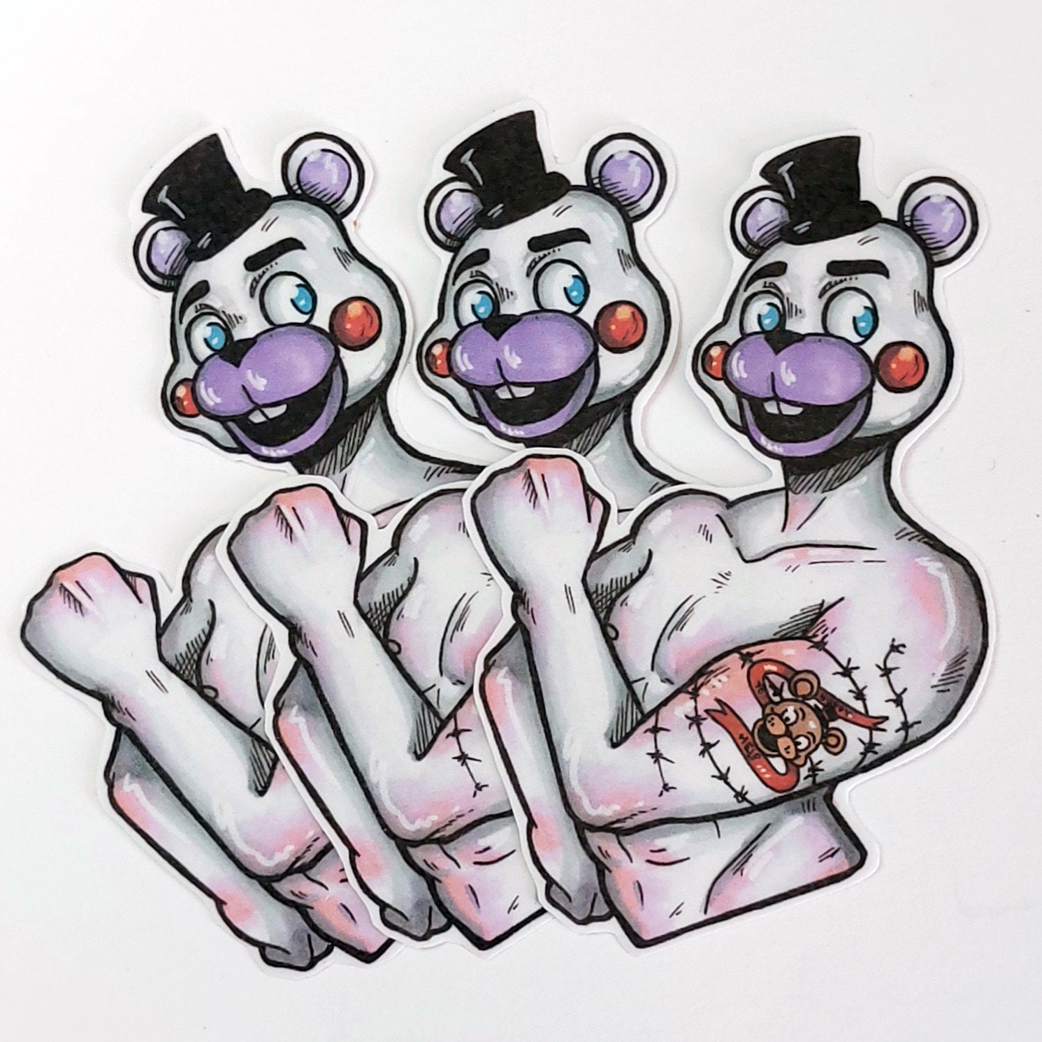 FNAF Gregory as Glamrock Freddy 5x7in Art Print -  Israel