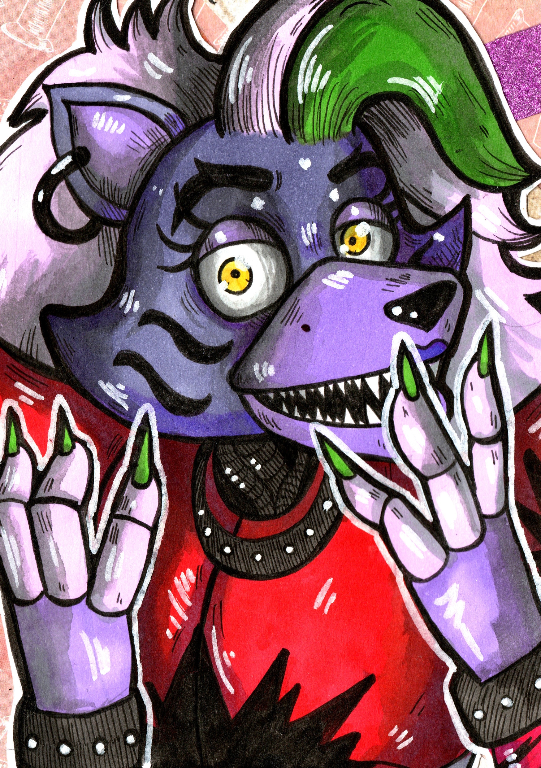 FNAF Glamrock Bonnie 5x7in Art Print 