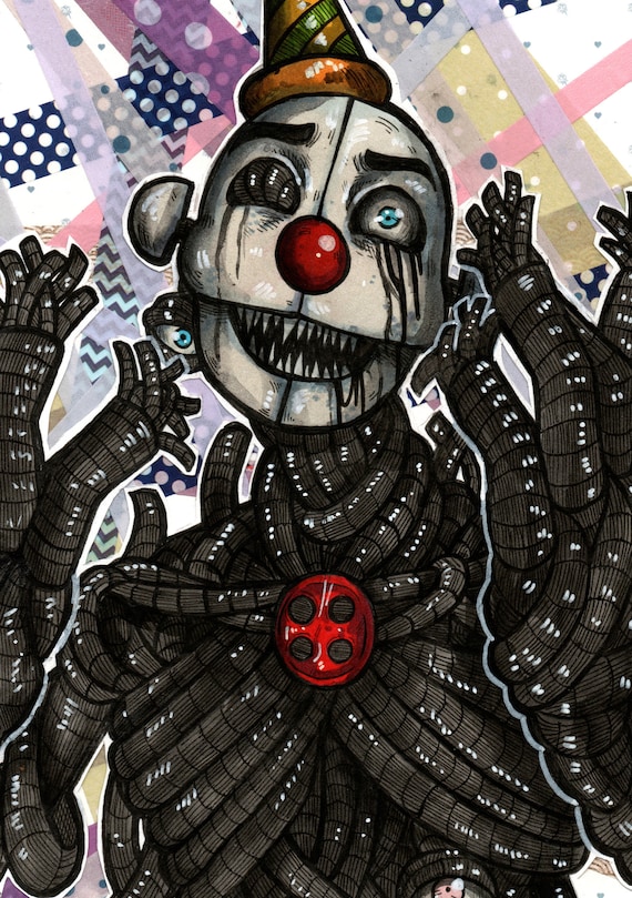 FNAF Nightmare Marionette Art Print 5x7in 