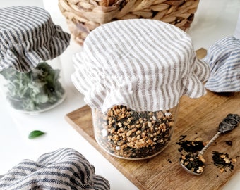 Linen Jar Cover - Reusable Bowl Cover