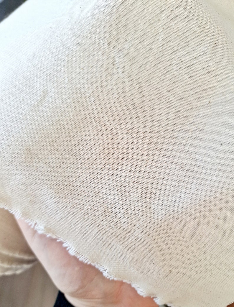 Tela 100% algodón crudo Calico 64 Material sin blanquear, sin teñir, no suavizado Tela por metro o cortada a medida Sin tratamiento químico imagen 6