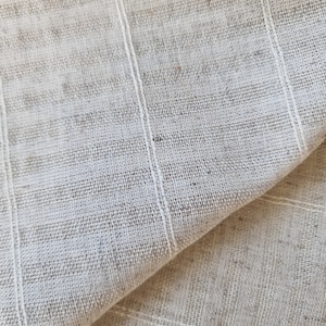 Lightweight Cotton Linen Blend Fabric for Curtains 63" - Unbleached Thin Sheer Undyed Material - Fabric by the Yard - No Chemical Treatment