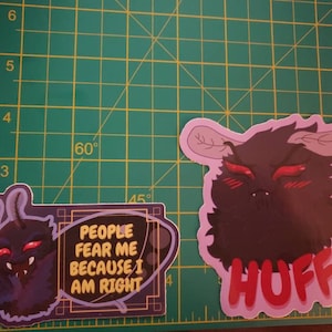 Pegatinas de Mothman de 4 pulgadas / Vinilo para cuaderno de bocetos, botella de agua para computadora portátil / Lindo dibujo animado kawaii Cryptid / regalo para amantes de las pegatinas