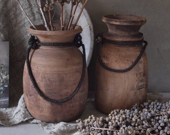 Right Pot // Old Wooden Indian Himachal Pot / Nepalese Jug