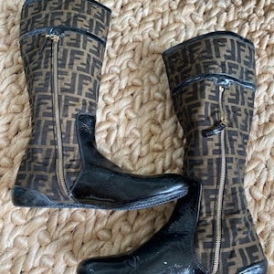 Fendi monogram boots discount