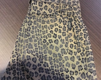 SALE! From 350 - FENDI FF Vintage Leopard Print Jeans, Italy
