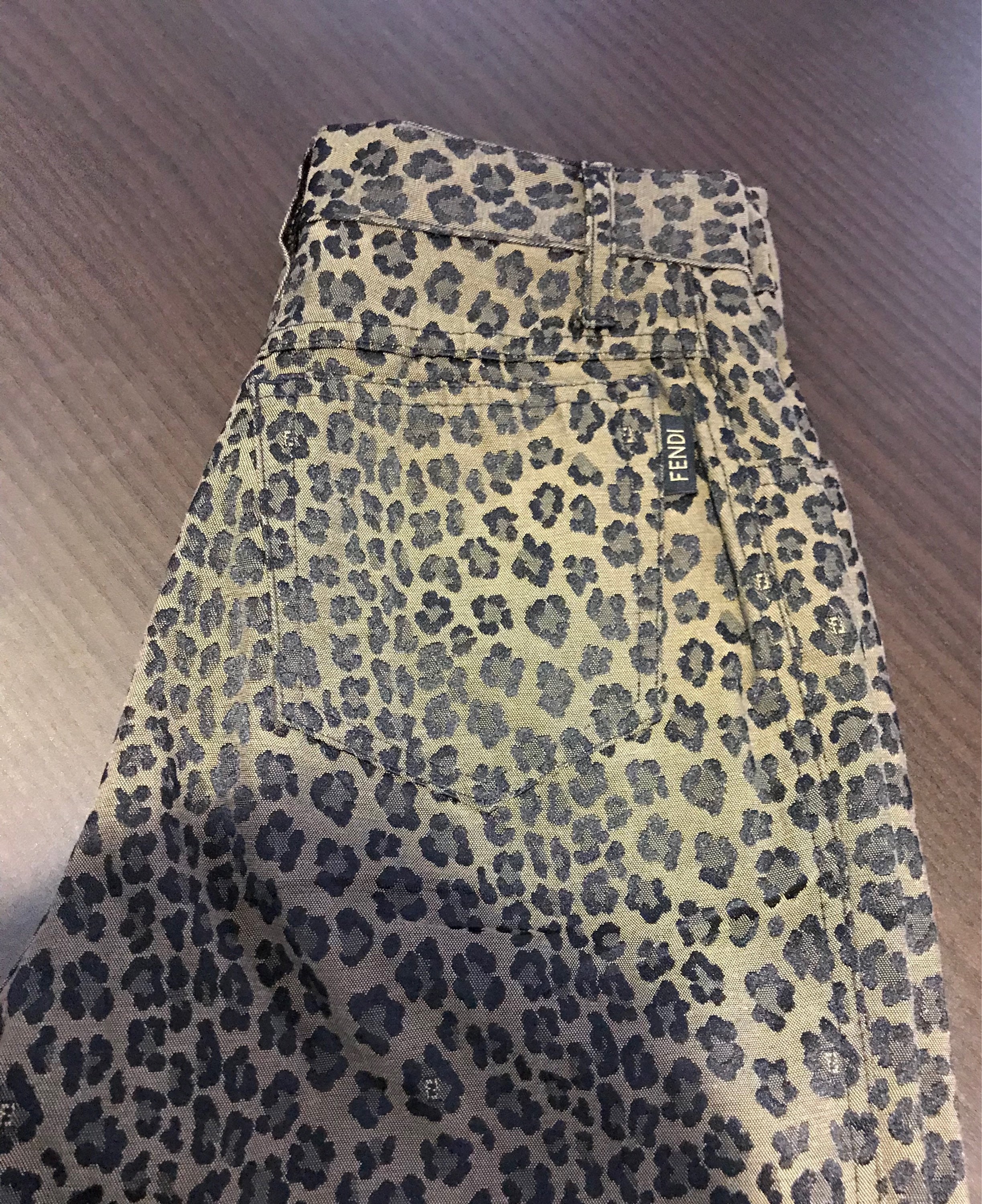 SALE! From 350 - FENDI FF Vintage Leopard Print Jeans, Italy SALE! From 350 - FENDI FF Vintage Leopard Print Jeans, Italy