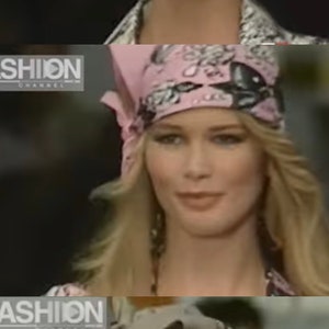 SALE! From 595 - Vintage CHANEL Scarf Head wrap bandanna scarf from spring 1993 beige brown khaki
