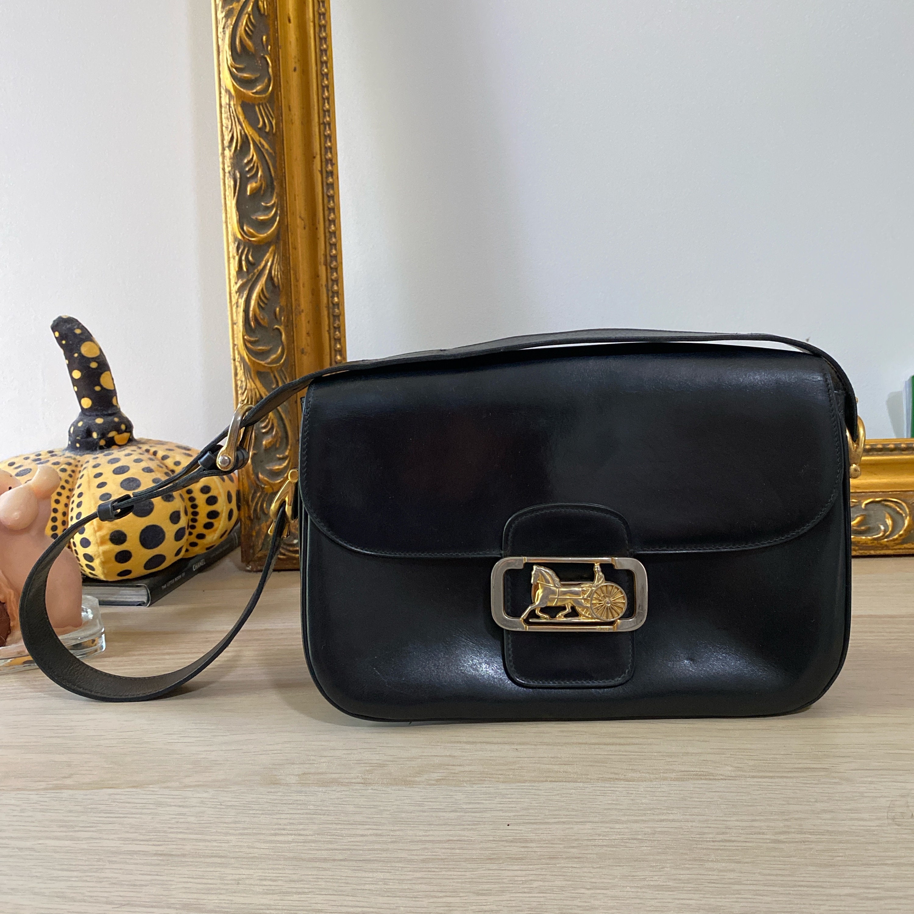 Sale From 825 - Vintage CELINE Paris Horse Carriage Black Sale From 825 - Vintage CELINE Paris Horse Carriage Black
