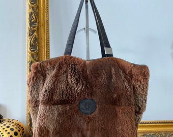 SALE! From 395 - CHANEL vintage rabbit fur Tote Bag