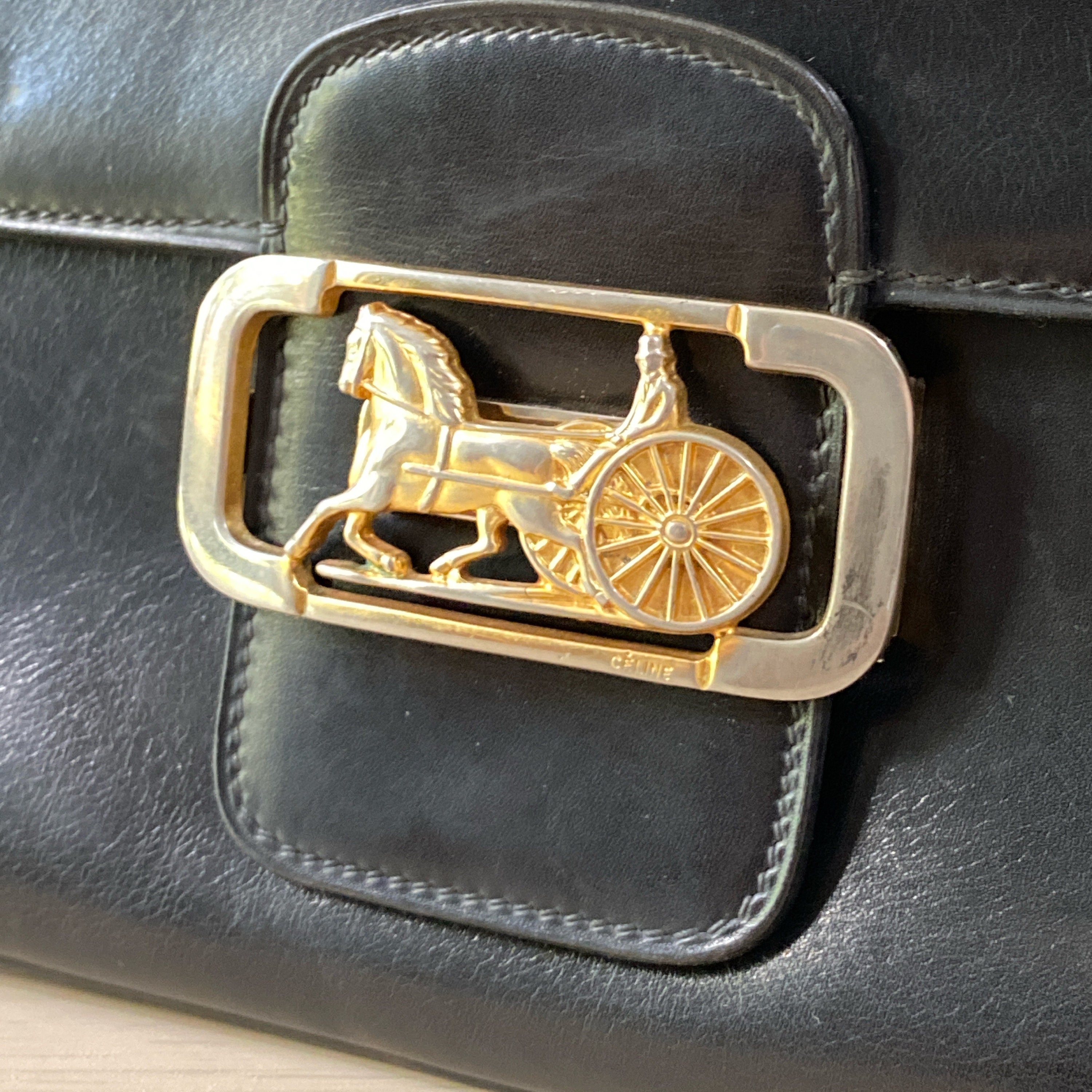 Sale From 825 - Vintage CELINE Paris Horse Carriage Black Sale From 825 - Vintage CELINE Paris Horse Carriage Black