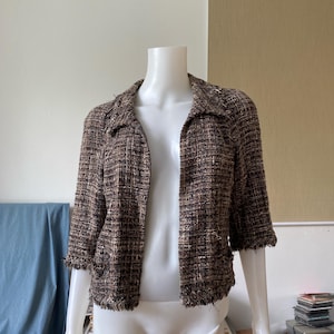 Vintage CHANEL 2005 05A Tweed Jacket Blazer sz 38