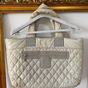 SALE! from 475 - CHANEL CC Cream Bubble Cocoon Puff Bag tote large xl