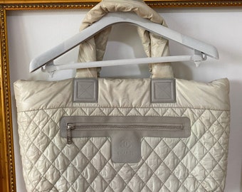 SALE! from 475 - CHANEL CC Cream Bubble Cocoon Puff Bag tote large xl