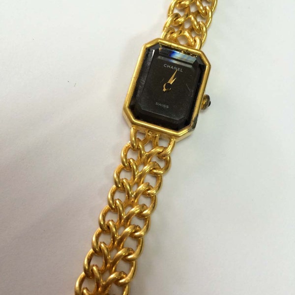 Authentic Vintage Chanel 18K Gold-Plated Premiere Watch from 1987