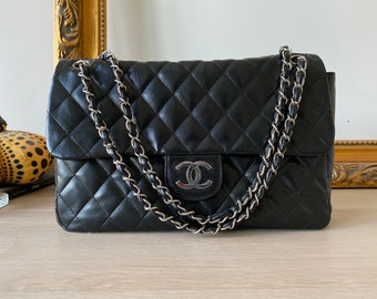 Sale from 2295! CHANEL CC Vintage Black Lambskin Flap Bag shw