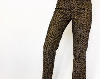 【vintage】FENDI 365 レオパードパンツ 40 Fendi Leopard Print Jeans Pants Size 40 Italian XS/Small 2/4