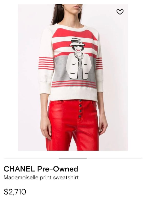 SALE! From 1400 - CHANEL Vintage CC White Coco Chanel Mademoiselle Smiling  Sweater Top - Etsy Canada