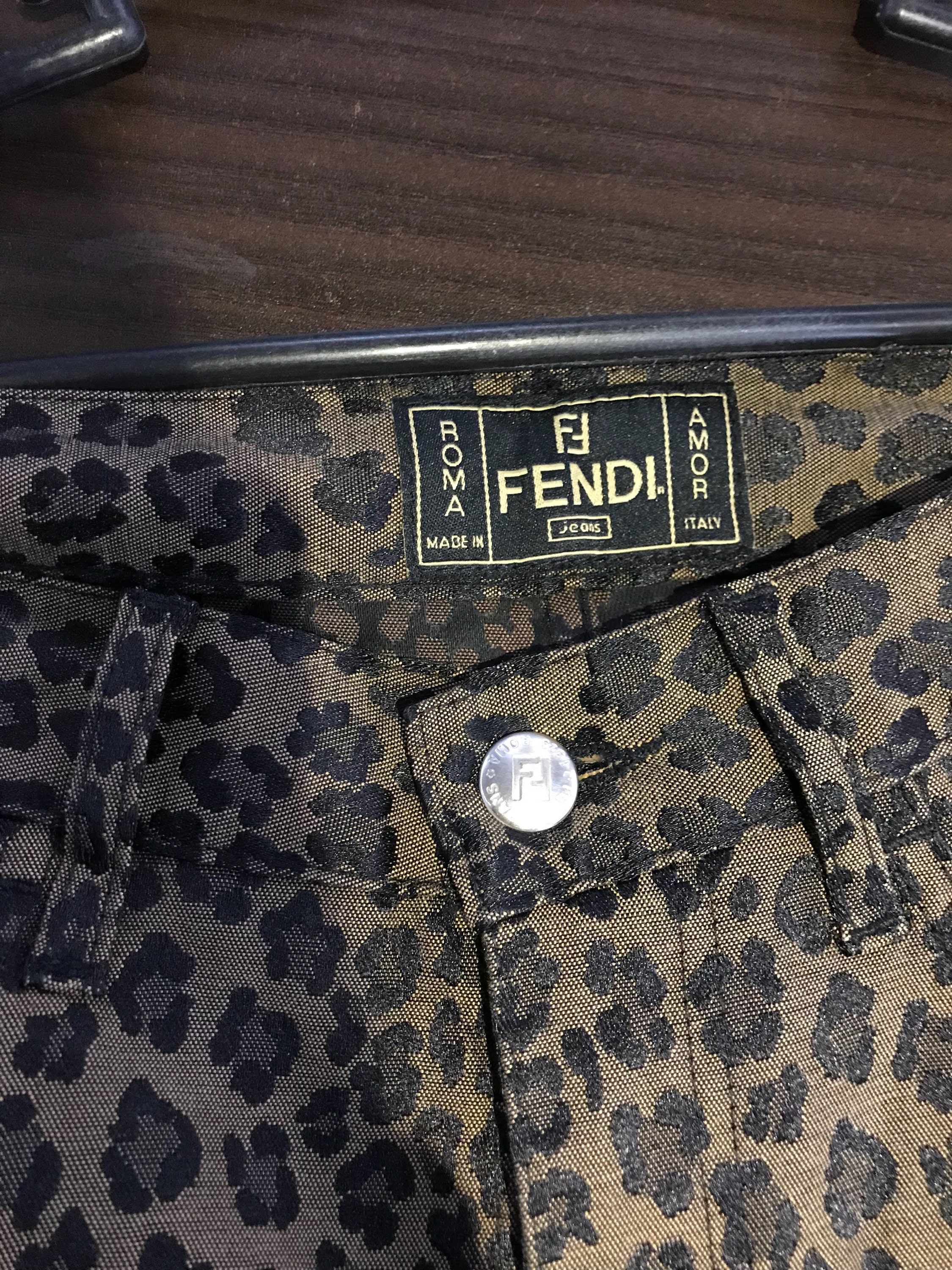SALE! From 350 - FENDI FF Vintage Leopard Print Jeans, Italy SALE! From 350 - FENDI FF Vintage Leopard Print Jeans, Italy