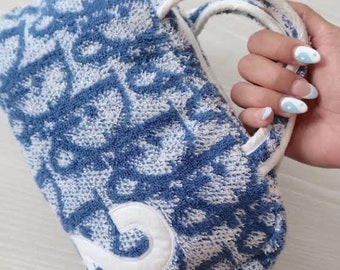 Vintage CHRISTIAN DIOR Classic Terry Blue Monogramme Tiny Bag