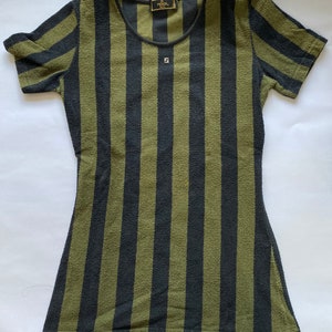 Vintage Fendi Roma Mare FF Striped Terry Top small