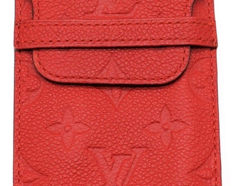 Louis Vuitton Aurore Red Embossed Empreinte Flap Case Wallet 