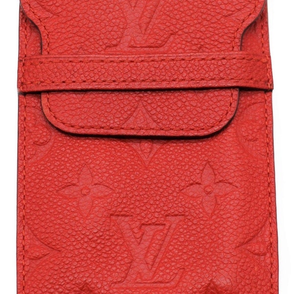 Louis Vuitton Aurore Red Embossed Empreinte Flap Case Wallet small purse holder