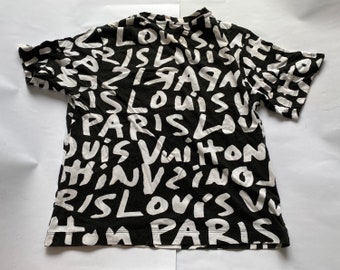 LOUIS VUITTON Size M Black and Pink STEPHEN SPROUSE Graffitti