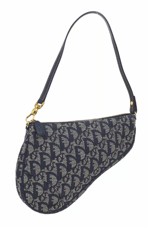 CHRISTIAN DIOR Classic Vintage Denim Blue Monogram
