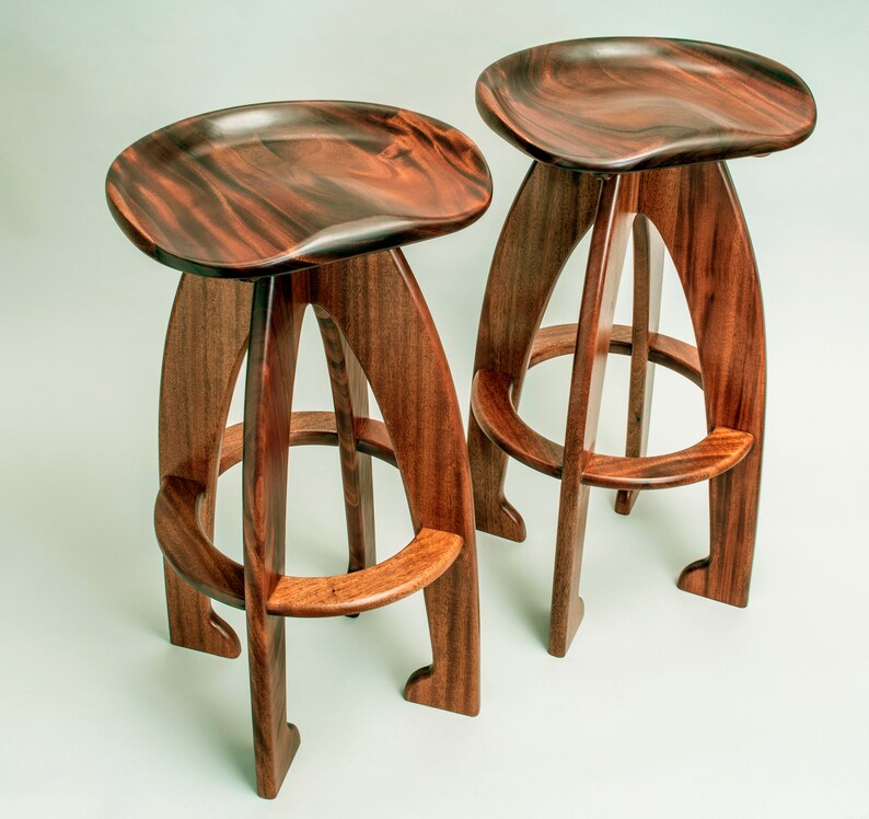 African Mahogany Bar Stools Etsy