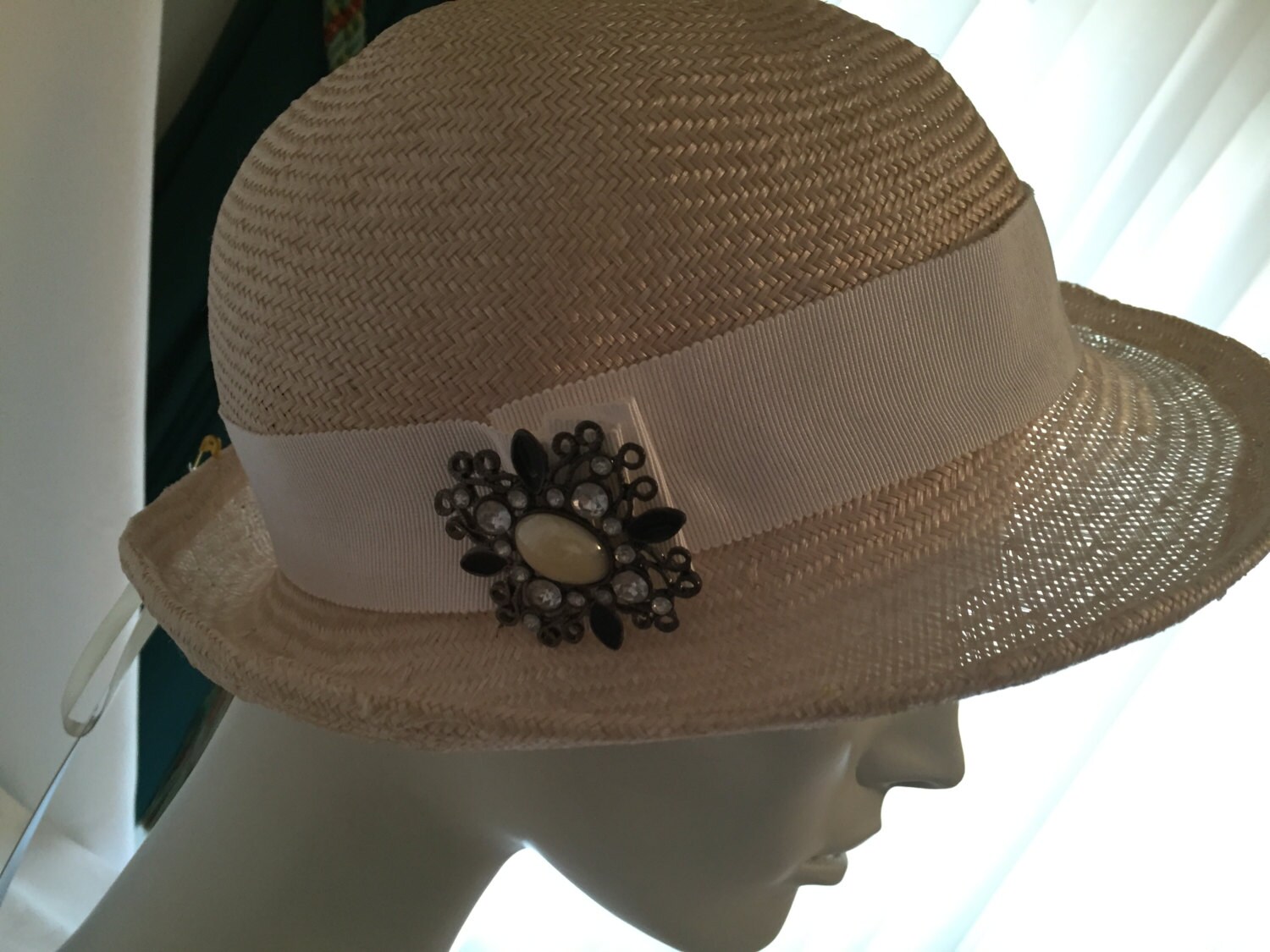 White sun hat Etsy
