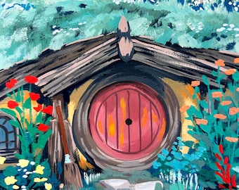 Tea is at Four | ORIGINAL gouache painting, landscape art, Meag Artista illustration