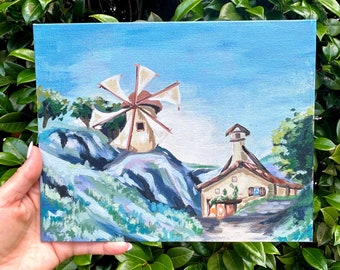 HATENO VILLAGE | ORIGINAL Zelda art, landscape, impressionistic painting