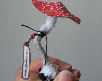 fungo tessile amanita rossa fungo velenoso scultura in miniatura messaggio personalizzato arredamento per la casa