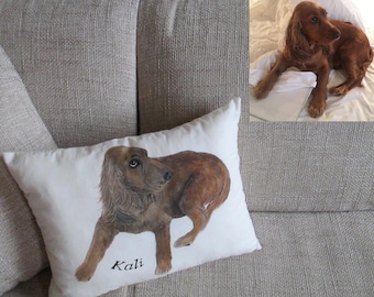 personalized dog throw pillow kids bedroom decor couch sofa bed decorative pillow  animal art painted cushion of your pet