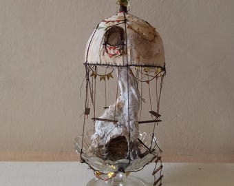 Fungo Carosello Fungo che si illumina al buio Decorazione per la cameretta dei bambini Scrivania Scultura fiabesca stravagante fatta a mano Idea regalo Fairycore