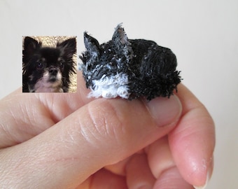 personalized pet cat dog loss embroidered tiny portrait memorial miniature custom animal totem soft figurine sculpture