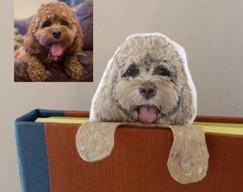 Marcador de Livro Personalizado com Retrato de Cachorro - Marcador de Livro Personalizado com Animais de Estimação ou Gatos - Acessório para Leitura - Ideia de Presente em Memória de um Animal de Estimação Amado - Feito à Mão