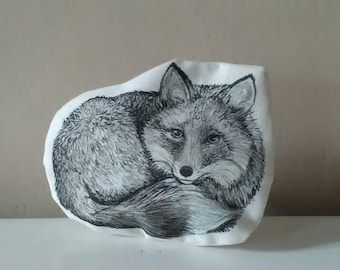 fox shaped coin pourses pouch bag woodland animal forest gift idea children teen handpainted