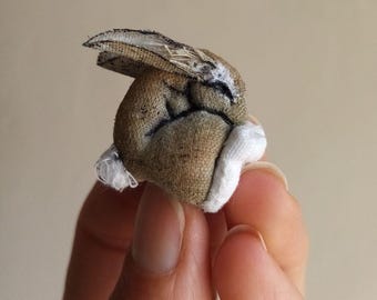 cute tiny HARE BROOCH gift idea spring easter BUNNY handmade jewelry accessory gift idea for her, mom , mothers day, teacher, teen, kids