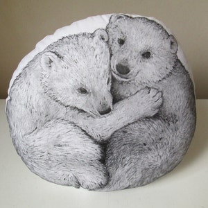 throw pillow decorative pillow bear bears shaped cushion hand painted black bear woodland pillow gift idea image 3