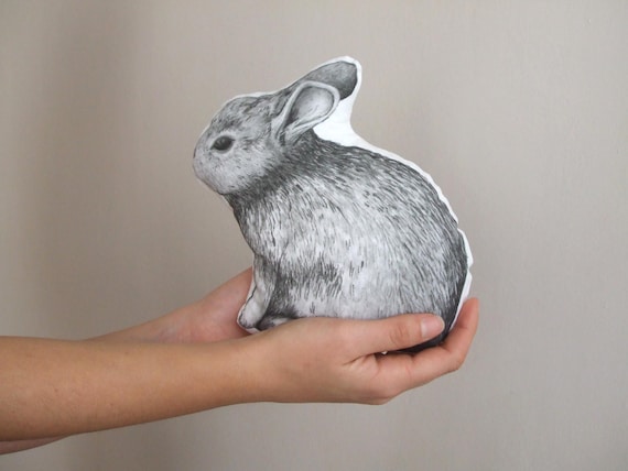Bunny Pillow Rabbit Throw Pillow Soft Toy Plush Animal Shaped Etsy