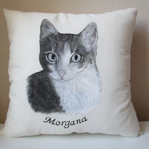 personalisierte Katze Throw Pillow Kinder Schlafzimmer Dekor Sofa Schlafsofa Dekorative Kissen 13 x 13 Kunst bemalte Kissen Ihres Haustieres