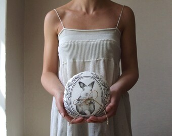 wedding ring bearer woodland wedding ring cushion alternative wedding bunny rabbit hand painted ivory white  ring pillow bearer