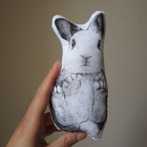 White Bunny Plush Rabbit Soft Toy Animal Totem Cottage Chic Home Decor ...