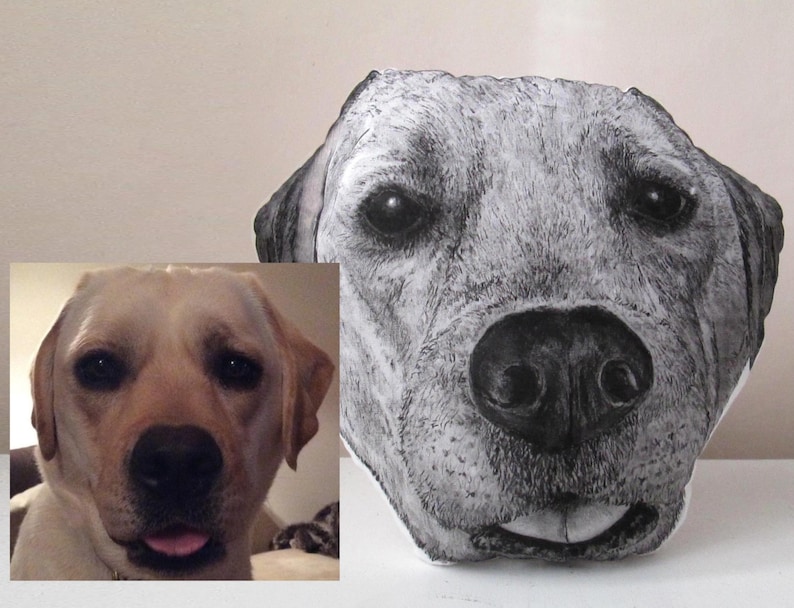 Personalized dog pillow custom realistic portrait for dogs ...