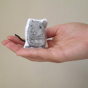 animal brooch mouse brooch mouse pin soft sculpture textile art realistic mouse black white gift idea